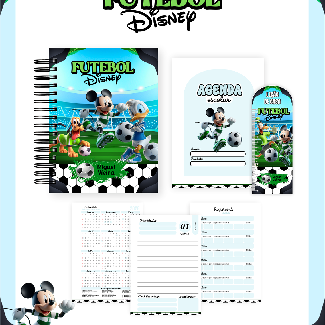 Arquivo Combo Escolar Futebol Disney 5