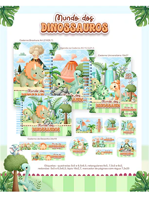 Arquivo Combo Escolar Mundo dos Dinossauros