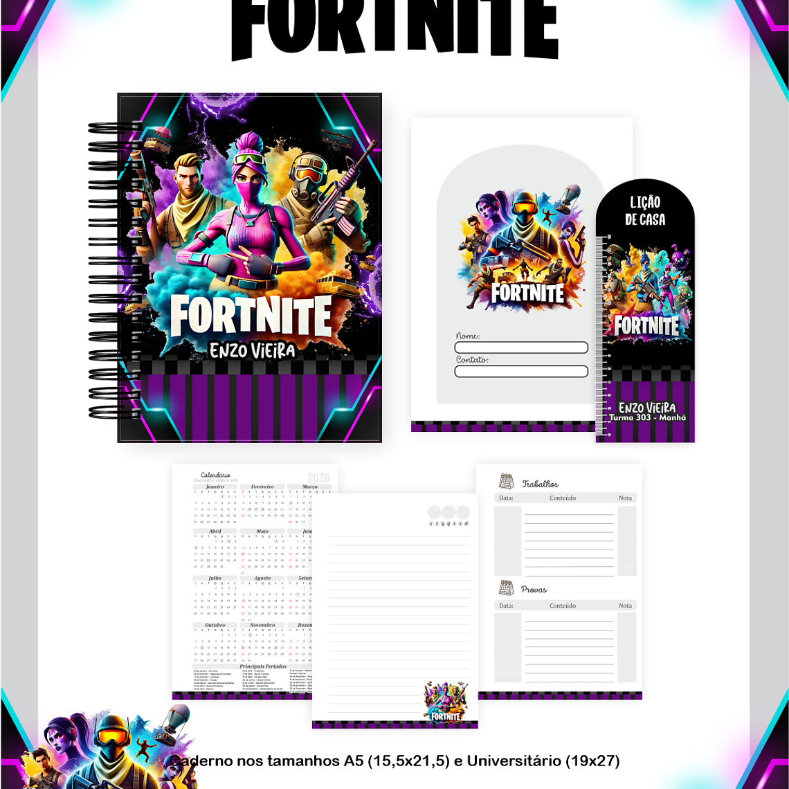 Arquivo Combo Escolar Fortnite 2