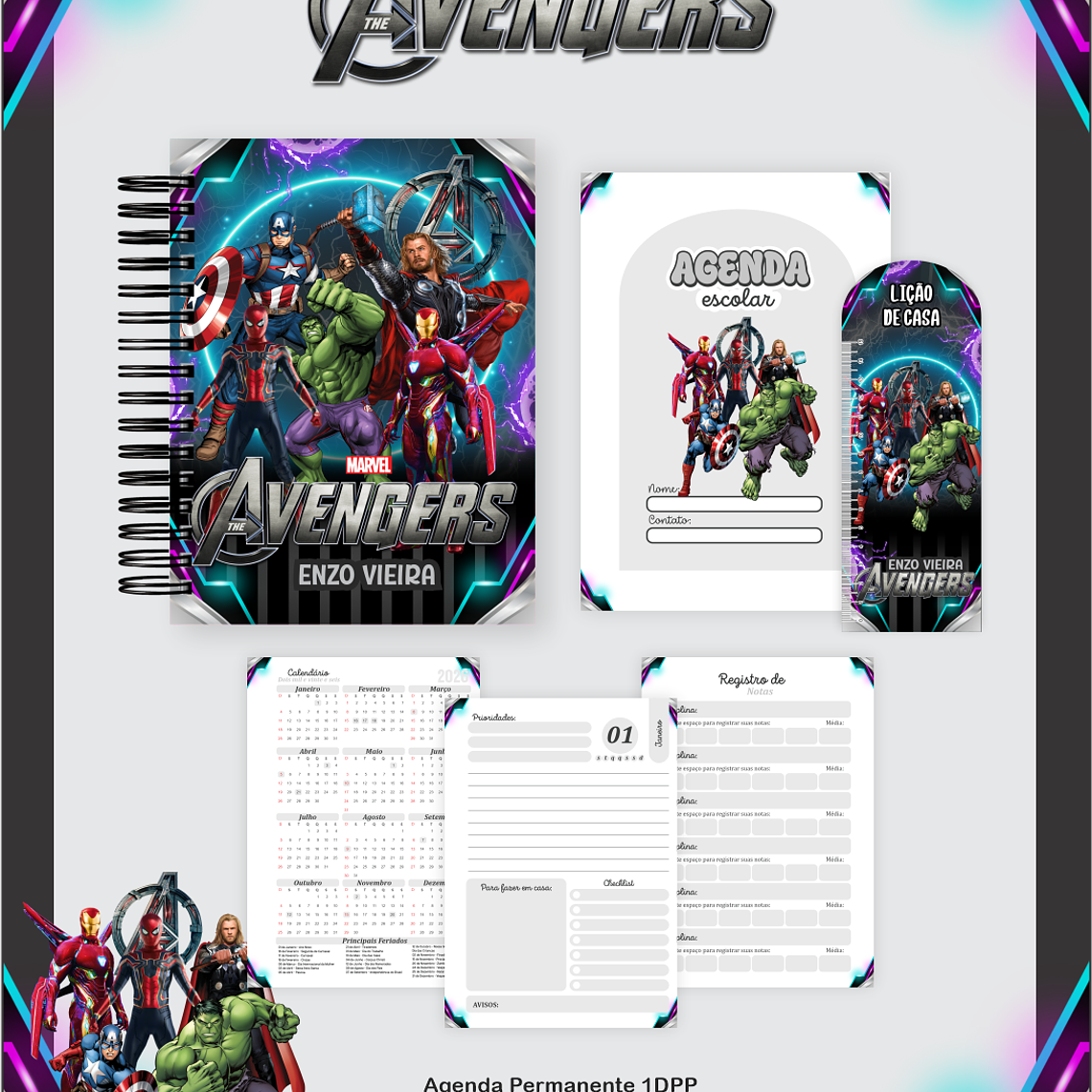 Arquivo Combo Escolar Avengers 2