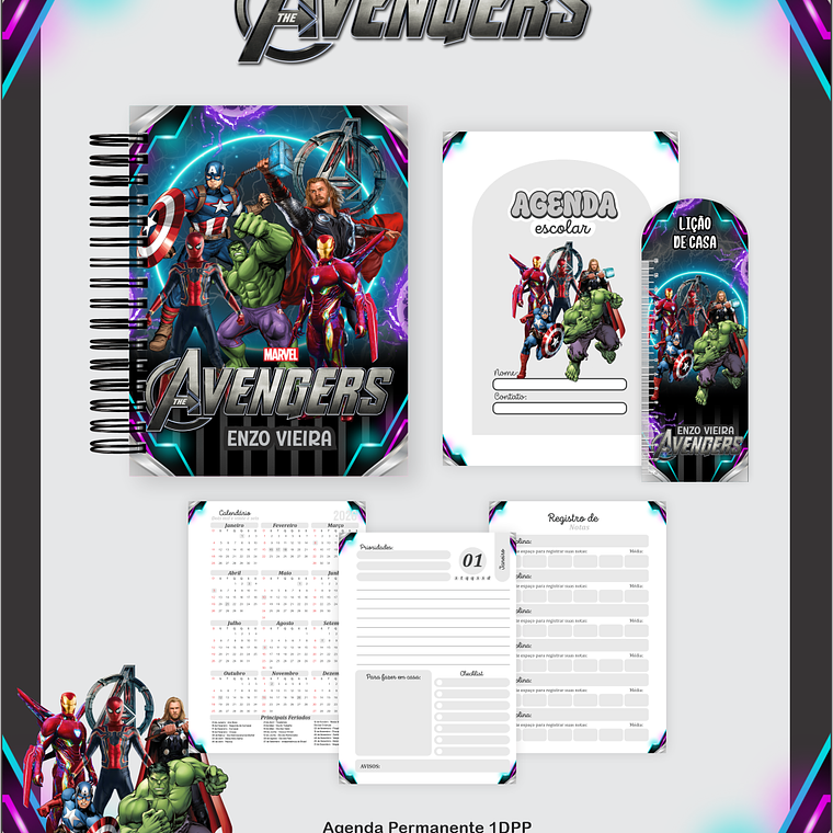 Arquivo Combo Escolar Avengers 2