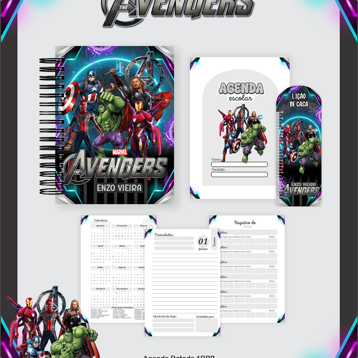 Arquivo Combo Escolar Avengers 3