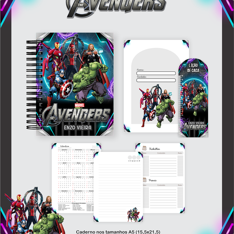 Arquivo Combo Escolar Avengers 4