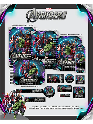 Arquivo Combo Escolar Avengers