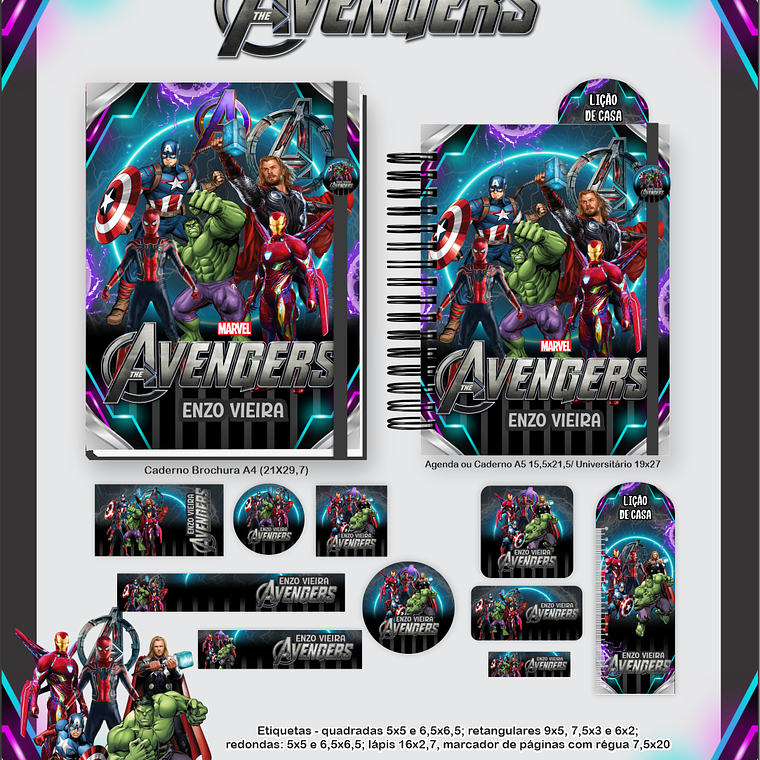 Arquivo Combo Escolar Avengers 5