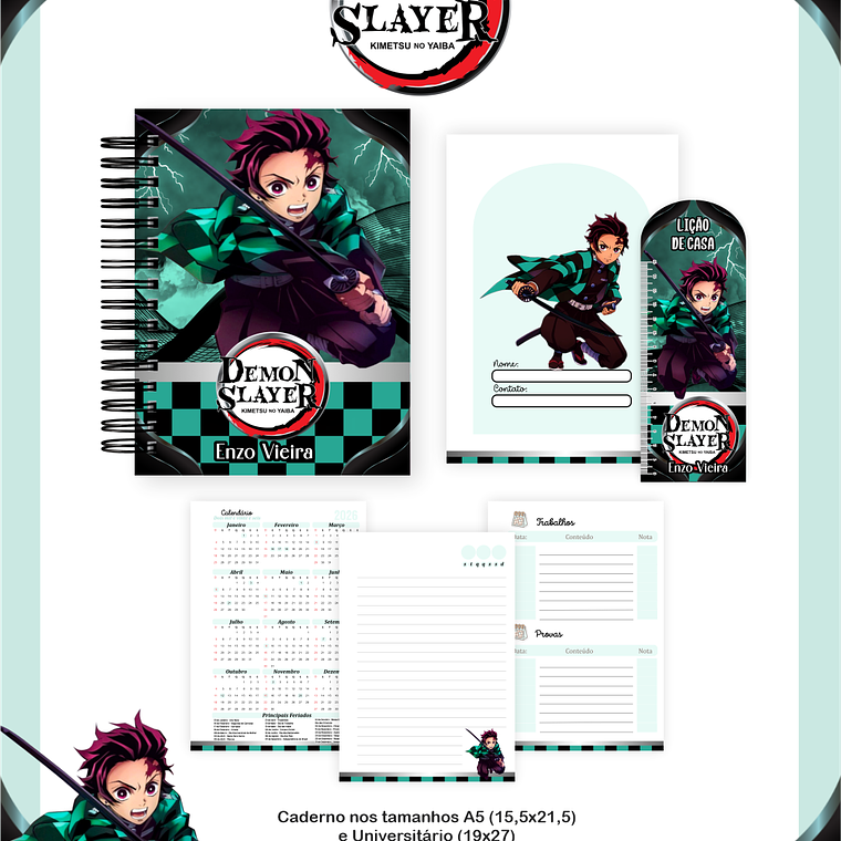 Arquivo Combo Escolar Demon Slayer 4