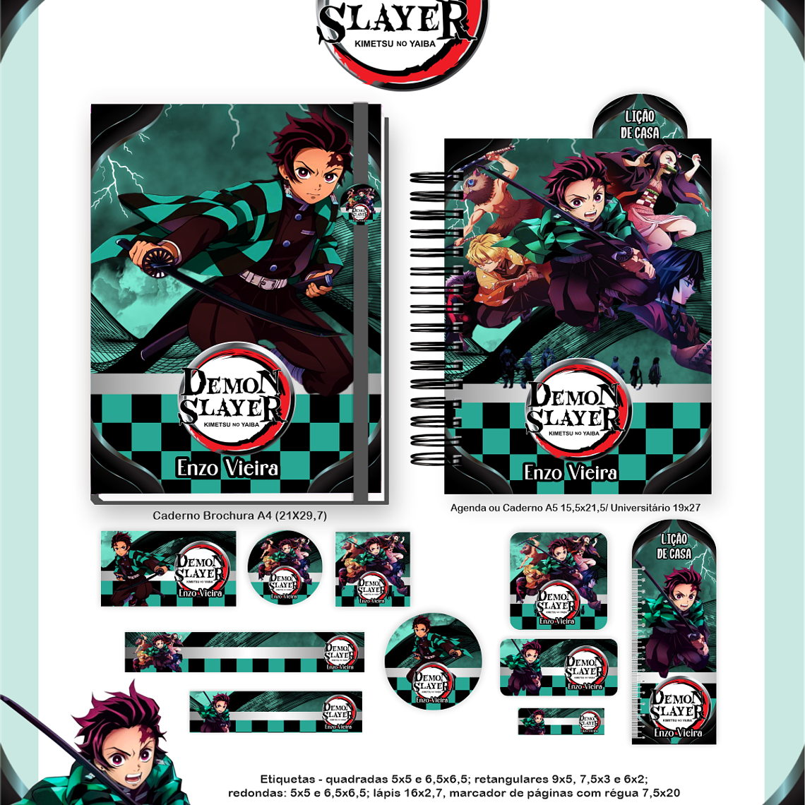 Arquivo Combo Escolar Demon Slayer 5