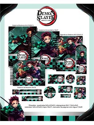 Arquivo Combo Escolar Demon Slayer