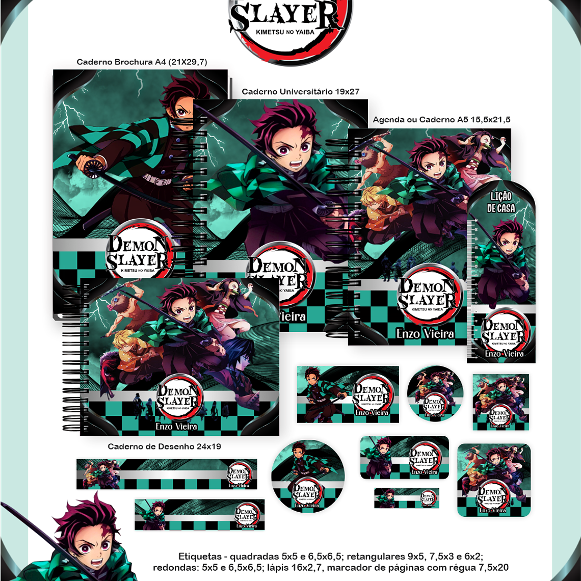 Arquivo Combo Escolar Demon Slayer 1