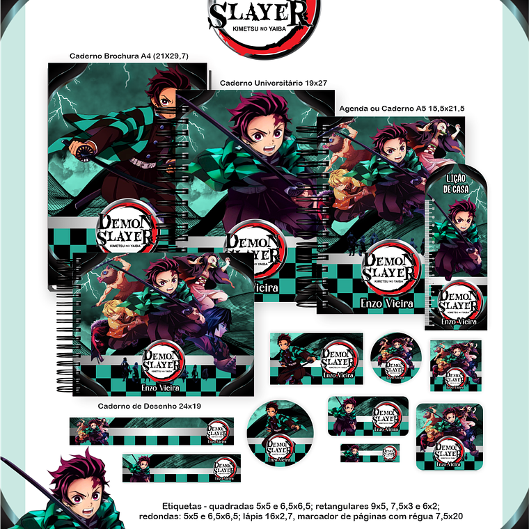 Arquivo Combo Escolar Demon Slayer 1