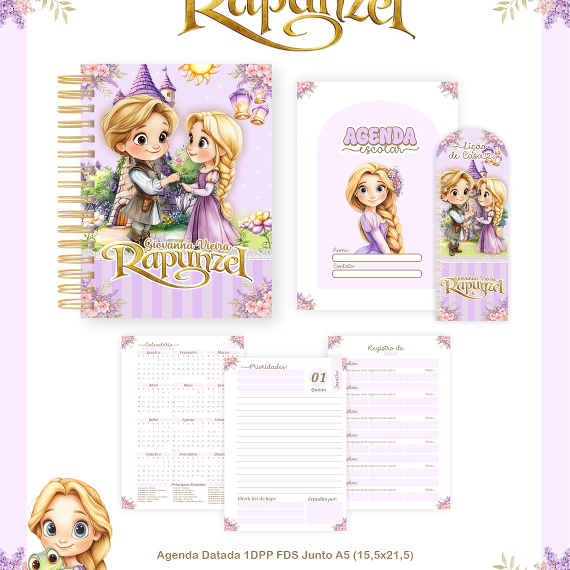 Arquivo Combo Escolar Rapunzel 5
