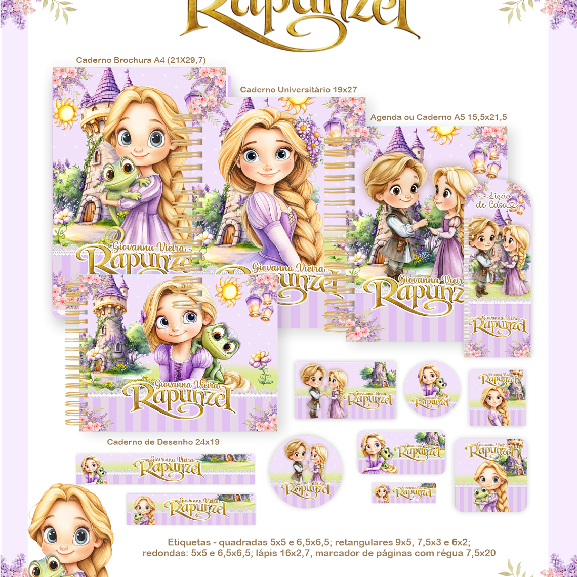 Arquivo Combo Escolar Rapunzel 1