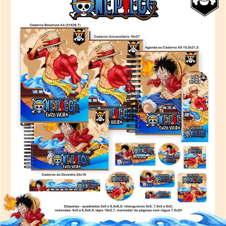 Arquivo Combo Escolar One Piece 1