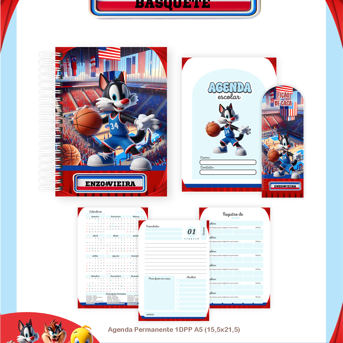 Arquivo Combo Escolar LOONEY TUNES BASQUETE 3