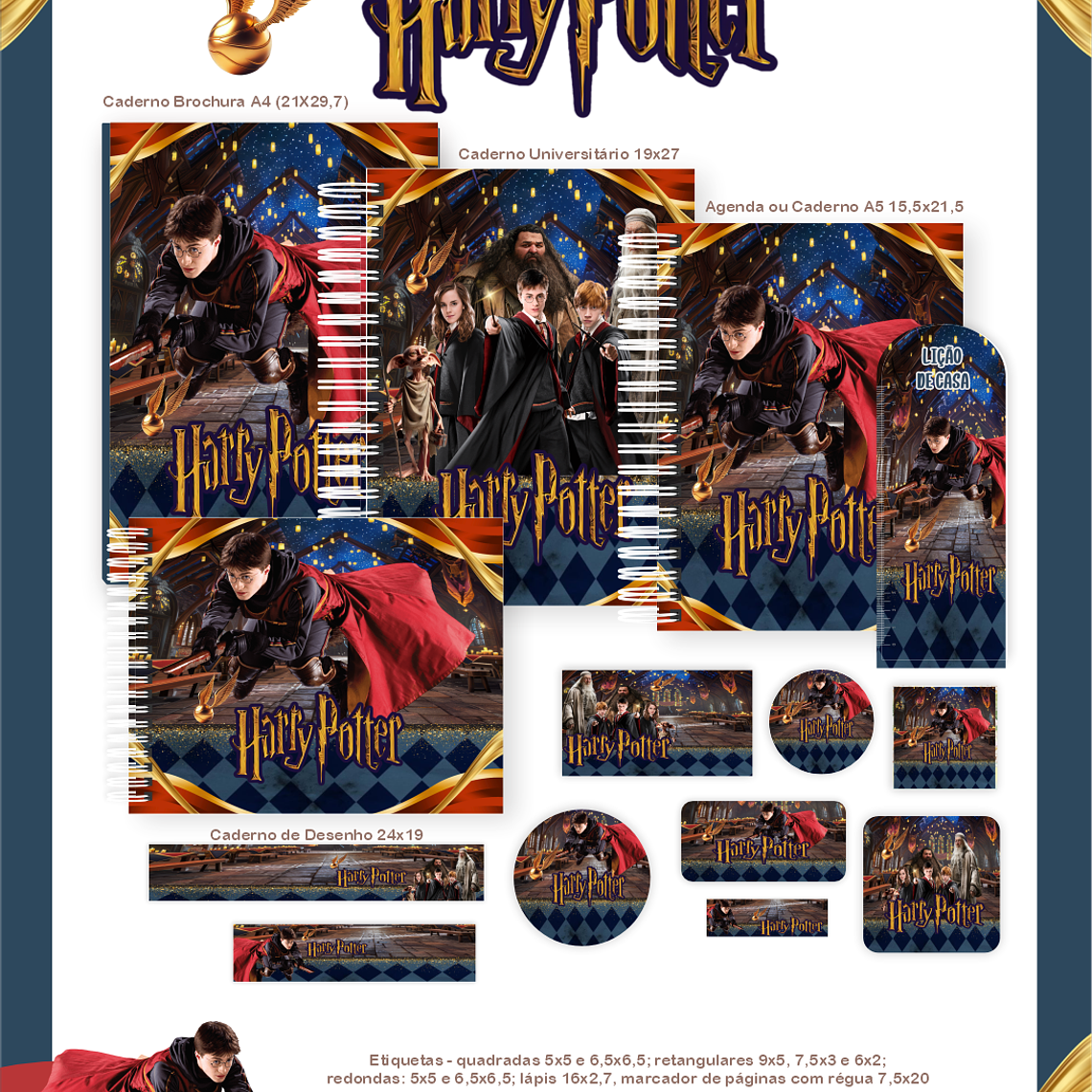 Arquivo Combo Escolar Harry Potter 1