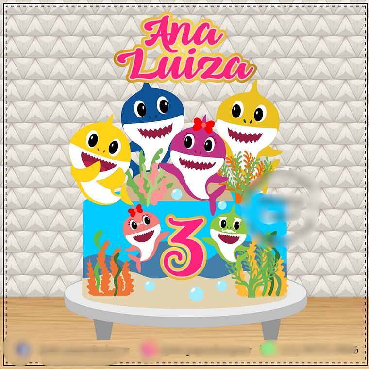 TOPO DE BOLO - Baby Shark 2  1