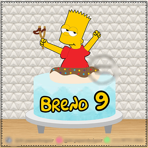 TOPO DE BOLO - Bart Simpsons 