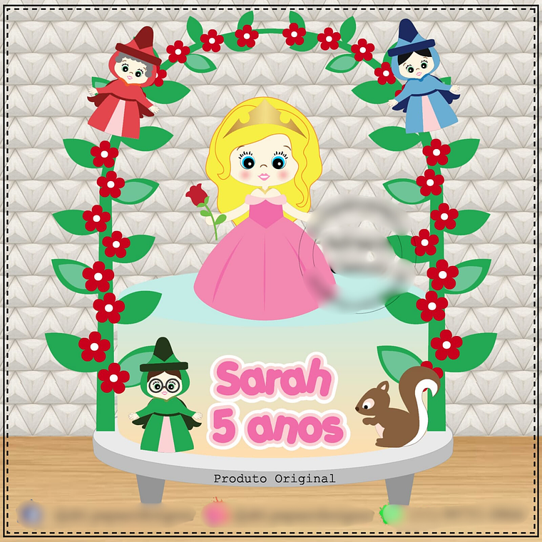 TOPO DE BOLO - Bela Adormecida com Fadas 1