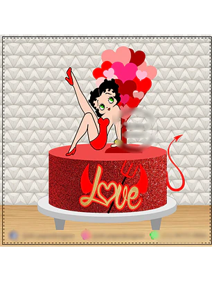TOPO DE BOLO - Betty Boop 