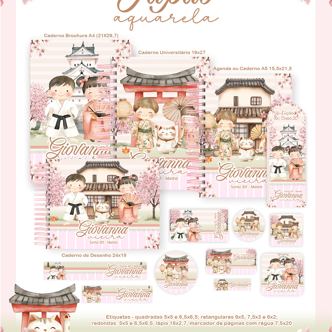Arquivo Combo Escolar Japão Aquarela 1