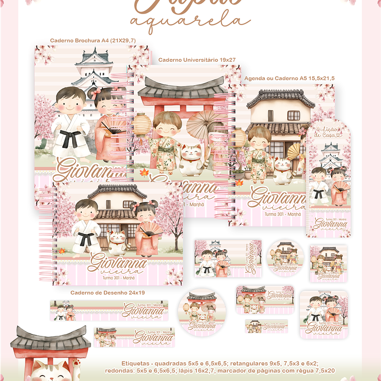 Arquivo Combo Escolar Japão Aquarela 1