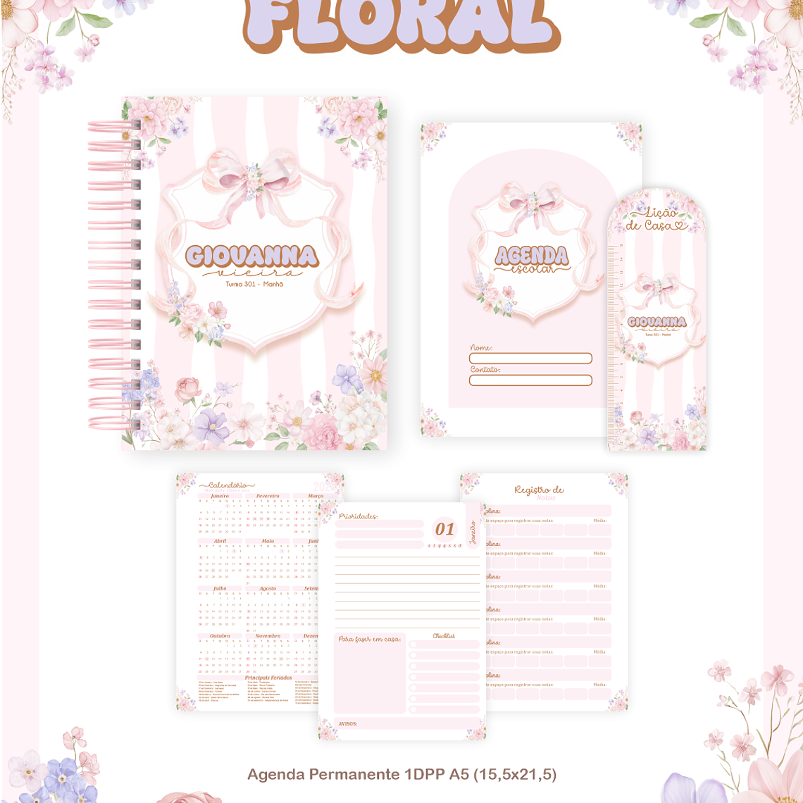 Arquivo Combo Escolar Floral 4