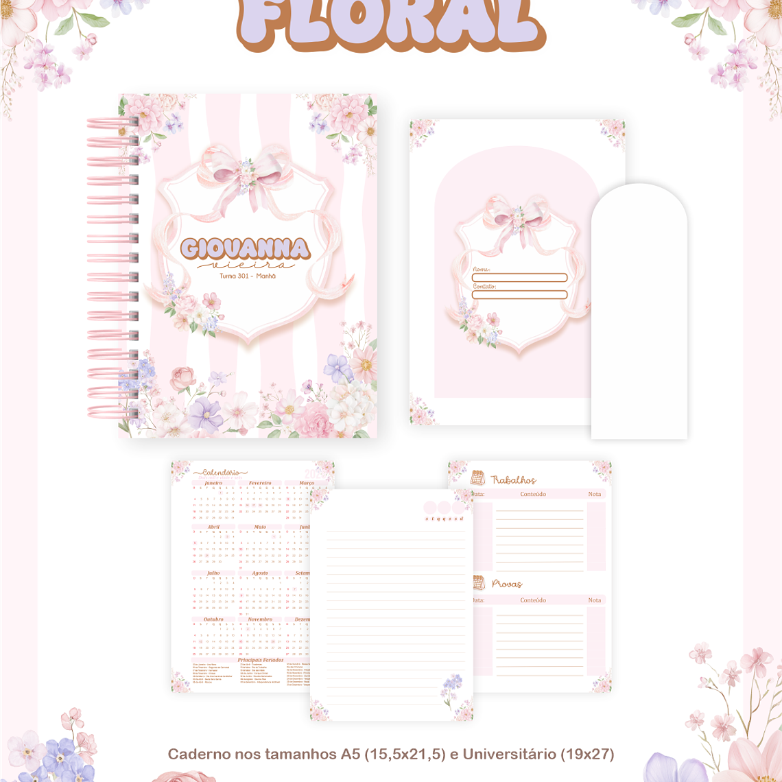 Arquivo Combo Escolar Floral 5