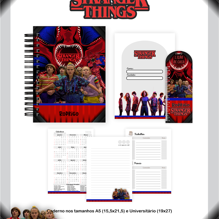 Arquivo Combo Escolar Stranger Things 4