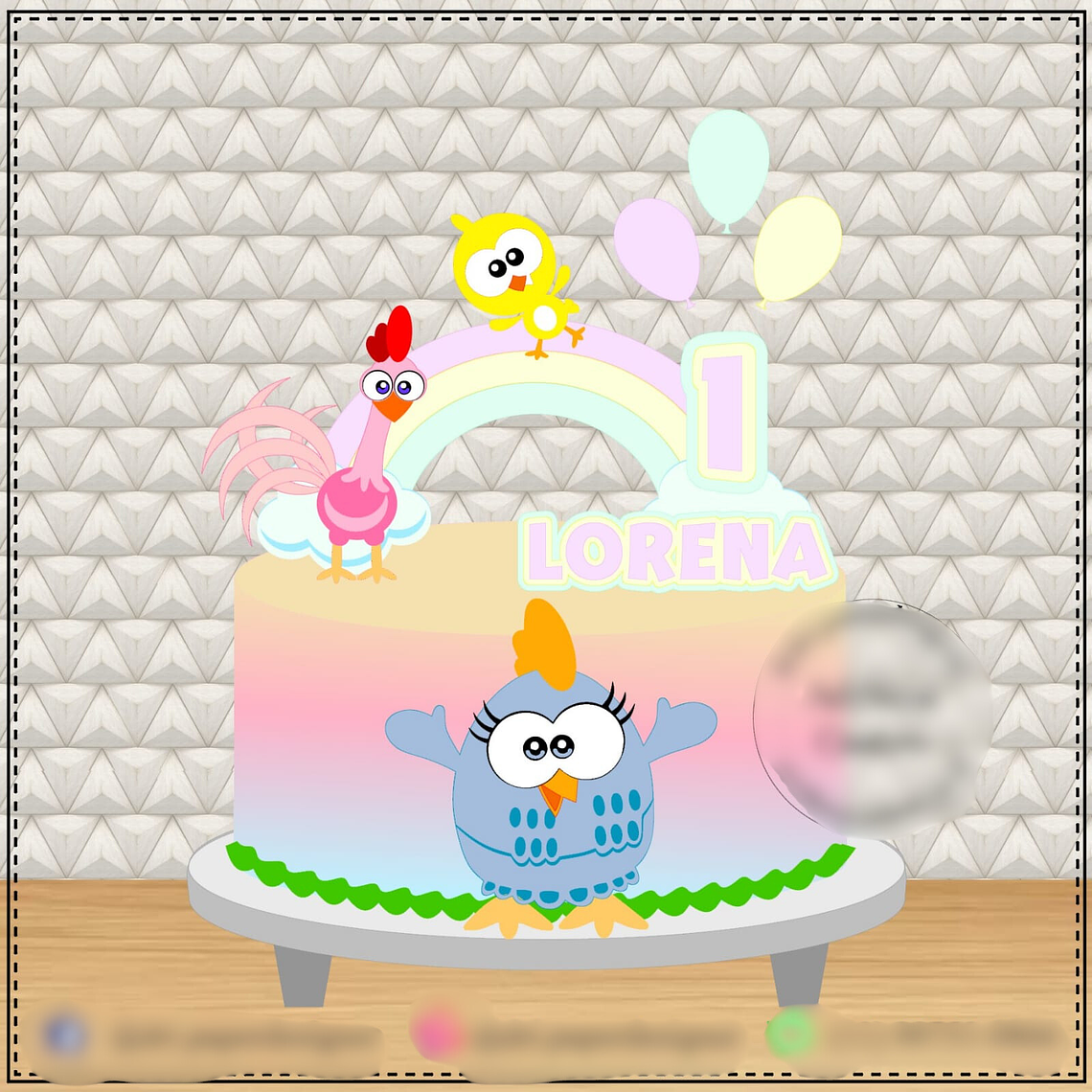 TOPO DE BOLO - Galinha Pintadinha Cute 1