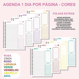Arquivo Combo 2026 Agendas Coloridas 1DDP 
