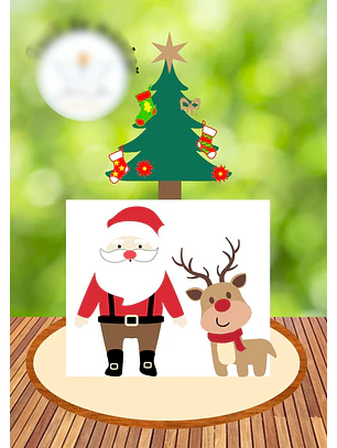 TOPO DE BOLO -  papai noel cute