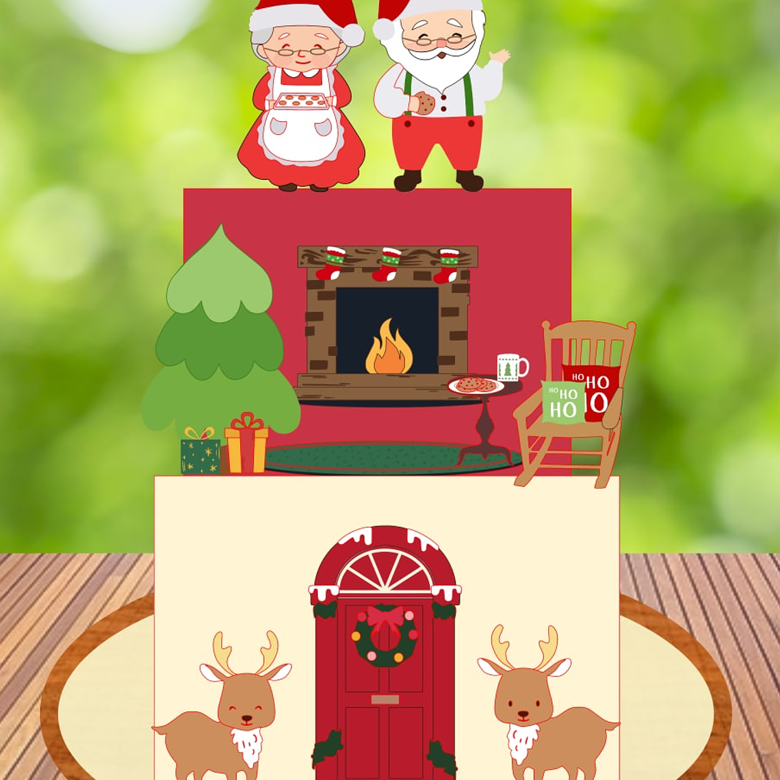 TOPO DE BOLO -  casa do papai noel 1