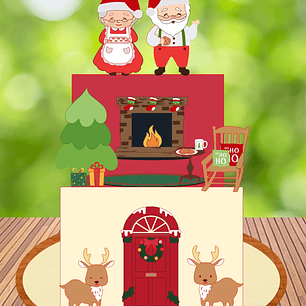 TOPO DE BOLO -  casa do papai noel