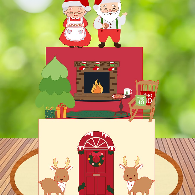 TOPO DE BOLO -  casa do papai noel 1