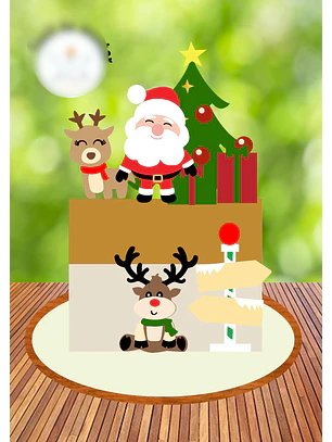 TOPO DE BOLO - papai noel fofo 