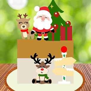 TOPO DE BOLO - papai noel fofo 