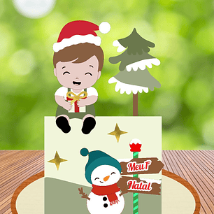 TOPO DE BOLO - baby natal no polo norte