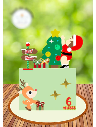 TOPO DE BOLO - Natal bebê