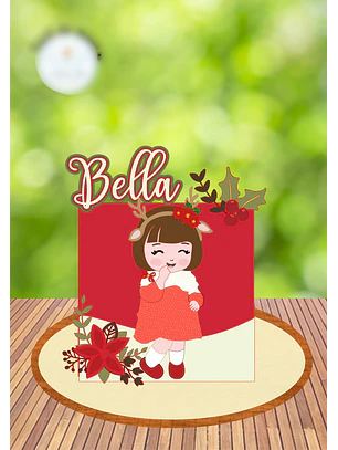 TOPO DE BOLO - natal encantando menina