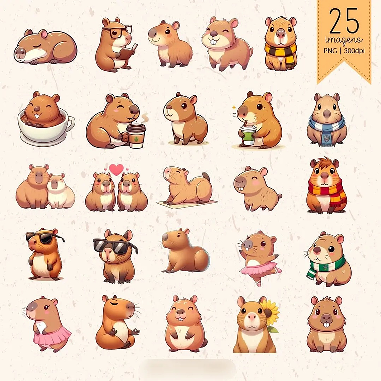 Kit Digital Capivara Charm 4