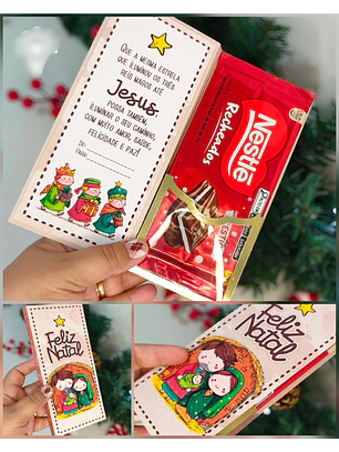 Arquivo Natal Jesus Capa para Barra 80g