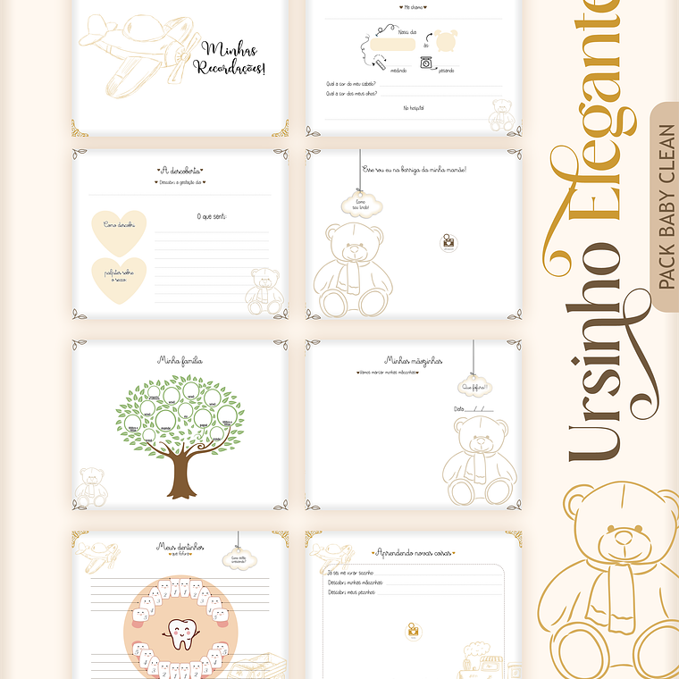 Arquivo Encadernação Baby Ursinho Elegante 3