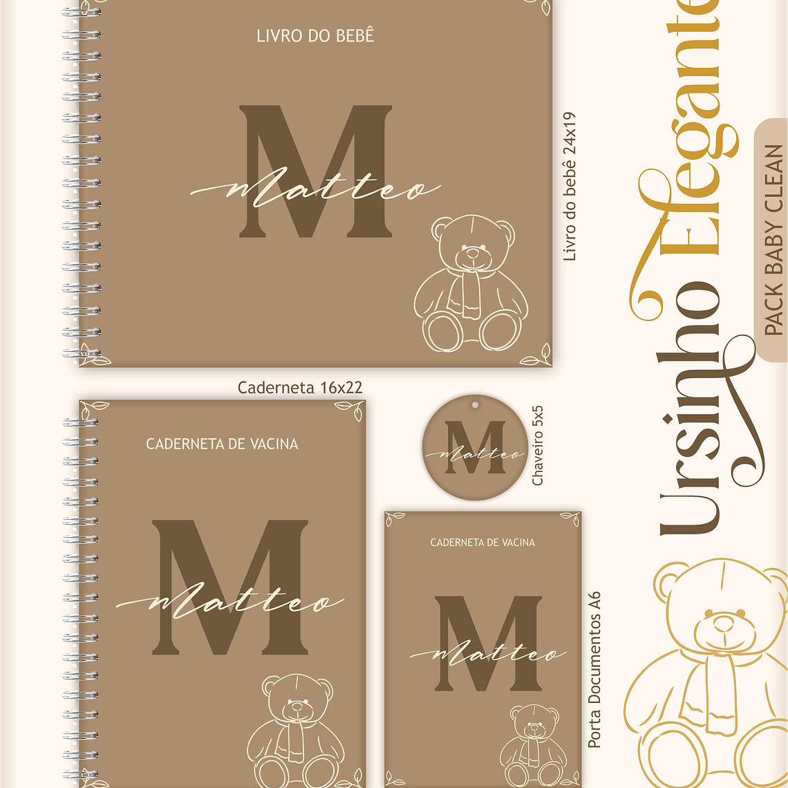 Arquivo Encadernação Baby Ursinho Elegante 1