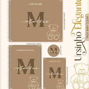 Arquivo Encadernação Baby Ursinho Elegante