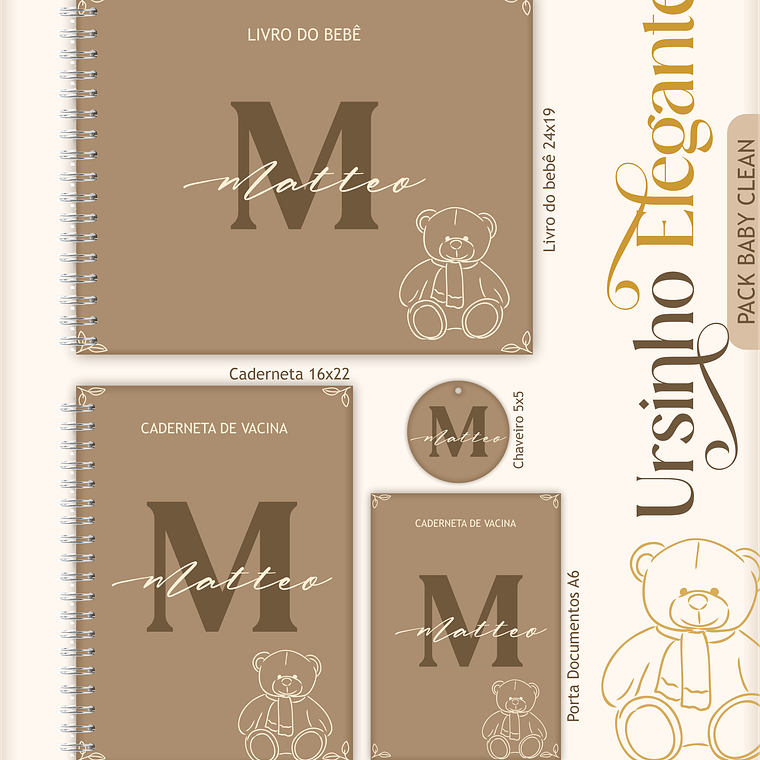 Arquivo Encadernação Baby Ursinho Elegante 1