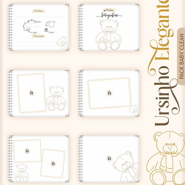 Arquivo Encadernação Baby Ursinho Elegante 8