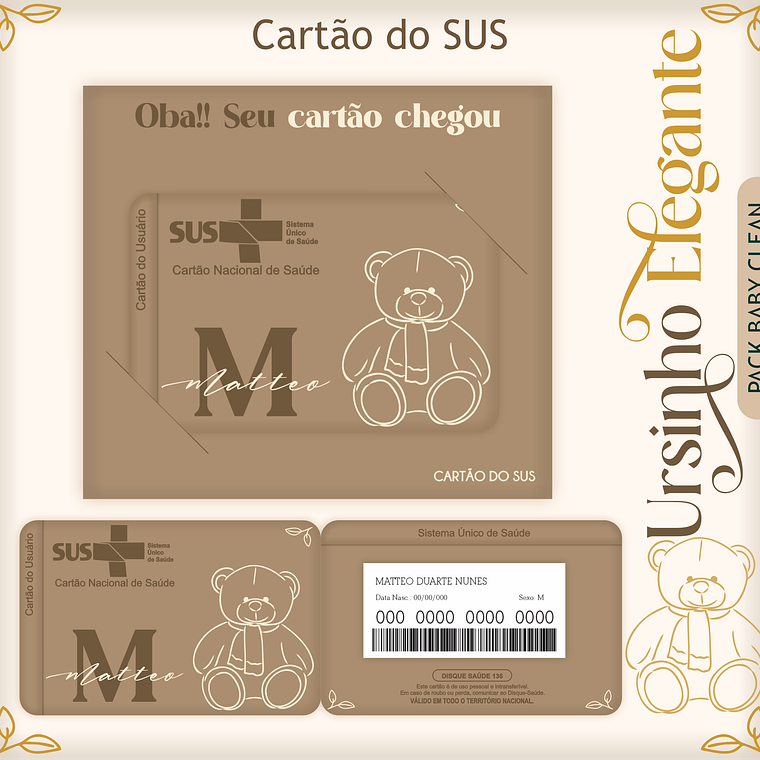 Arquivo Encadernação Baby Ursinho Elegante 12