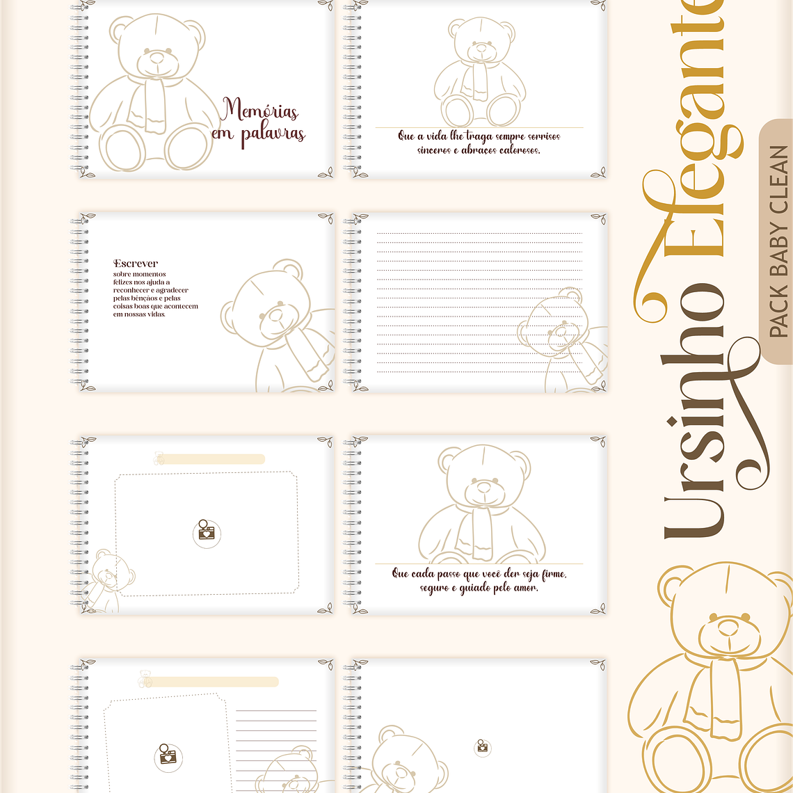 Arquivo Encadernação Baby Ursinho Elegante 13