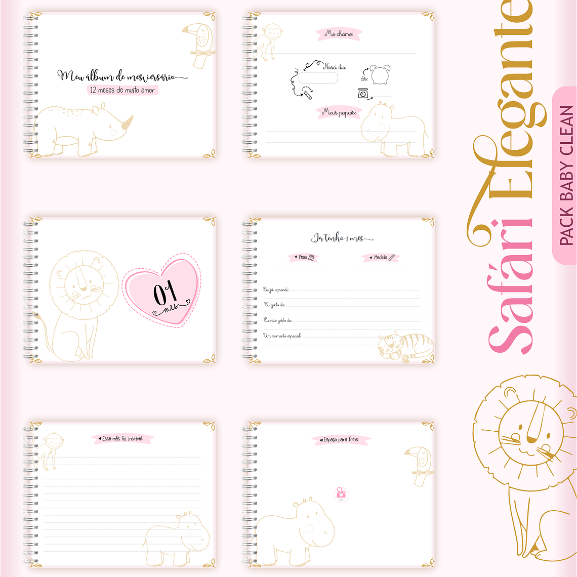 Arquivo Encadernação Baby Safari Clean 3