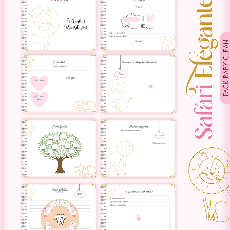 Arquivo Encadernação Baby Safari Clean 5